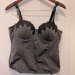BLUSH Sz XL  Bustier w/ Lace on Cups Mesh Back